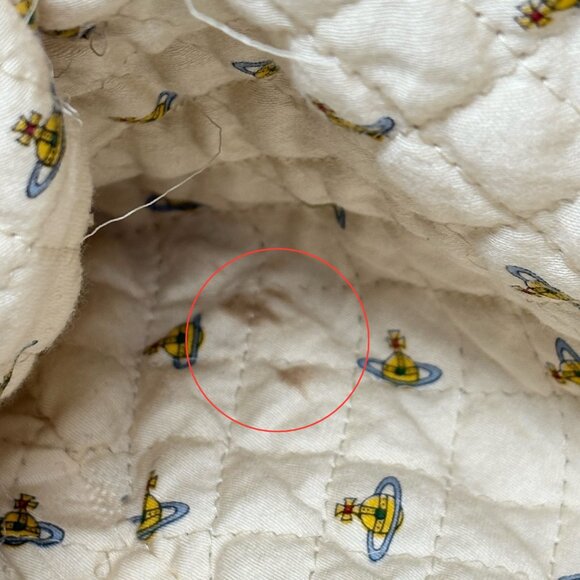 Vivienne Westwood Vintage Orb Logo Terry Cloth Tote Bag Blue Cotton [106235] - Picture 14 of 15